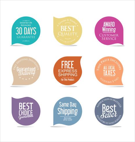 Modern badges stickers and labels collection vector