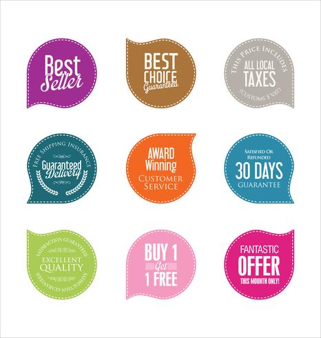 Modern badges stickers and labels collection vector