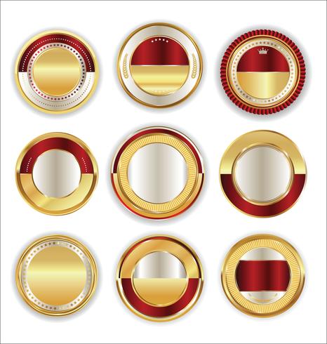 Luxury premium golden badges and labels vector