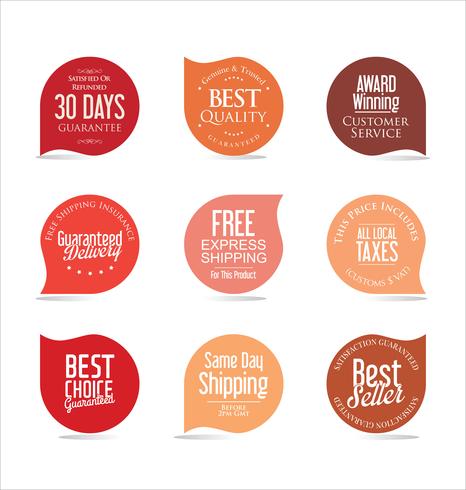 Modern badges stickers and labels collection vector