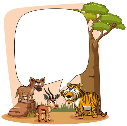 Frame template with wild animals vector