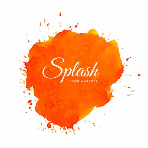 Elegant watercolor orange splash vector 