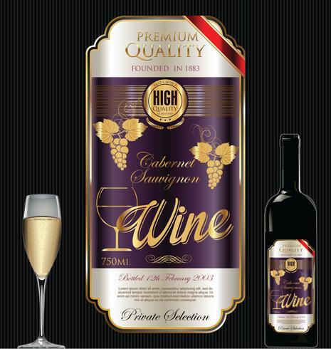 Luxury golden wine label vector