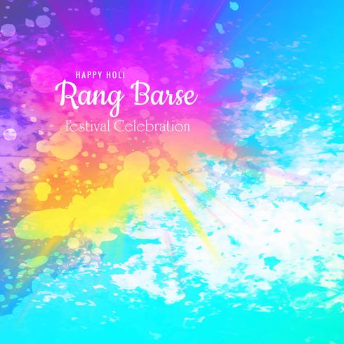 Colorful happy holi watercolor texture background vector