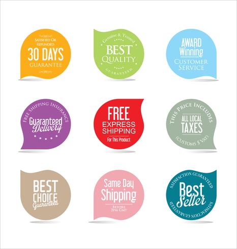 Modern badges stickers and labels collection vector