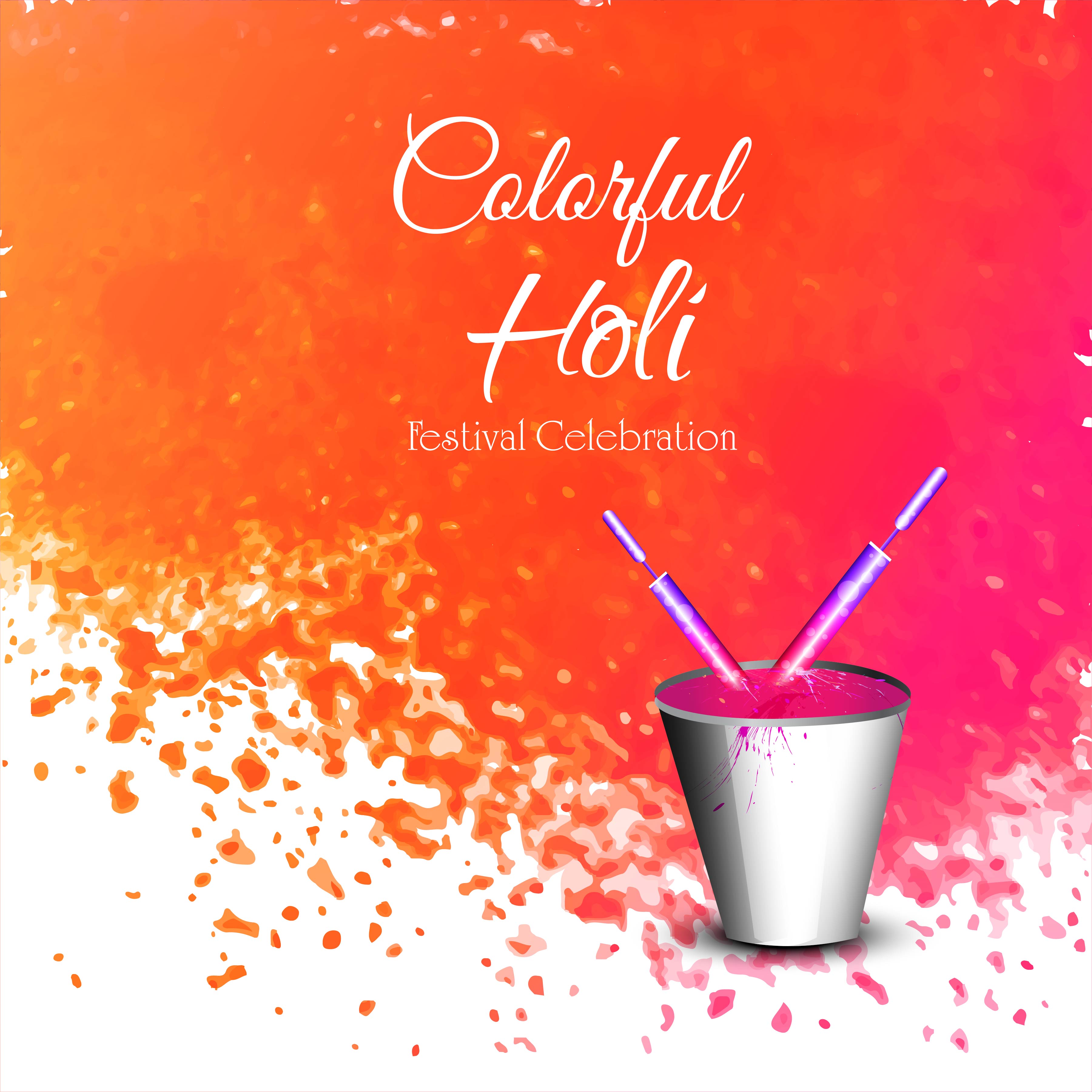 Festival of Colors happy holi celebration card vector ...