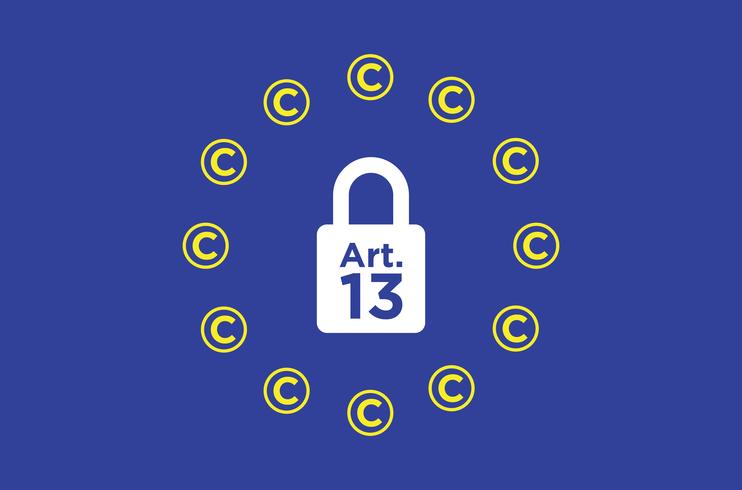 Article 13 conceptual illustration.  vector