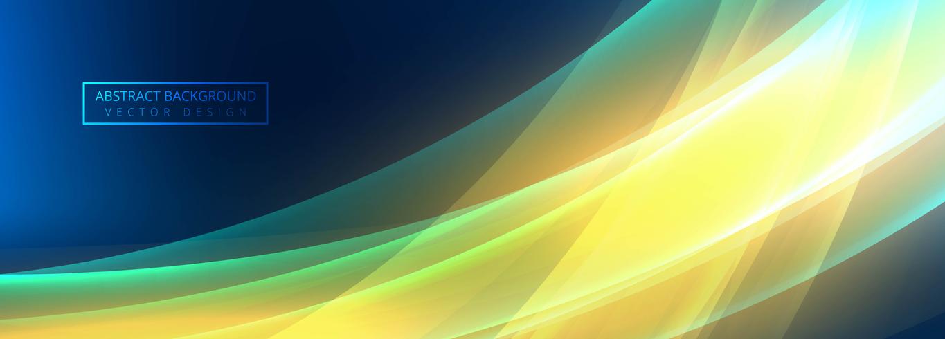 Vector de banner de onda brillante colorido abstracto