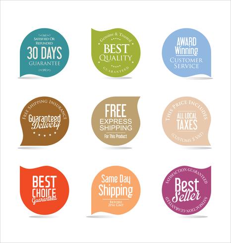 Modern badges stickers and labels collection vector