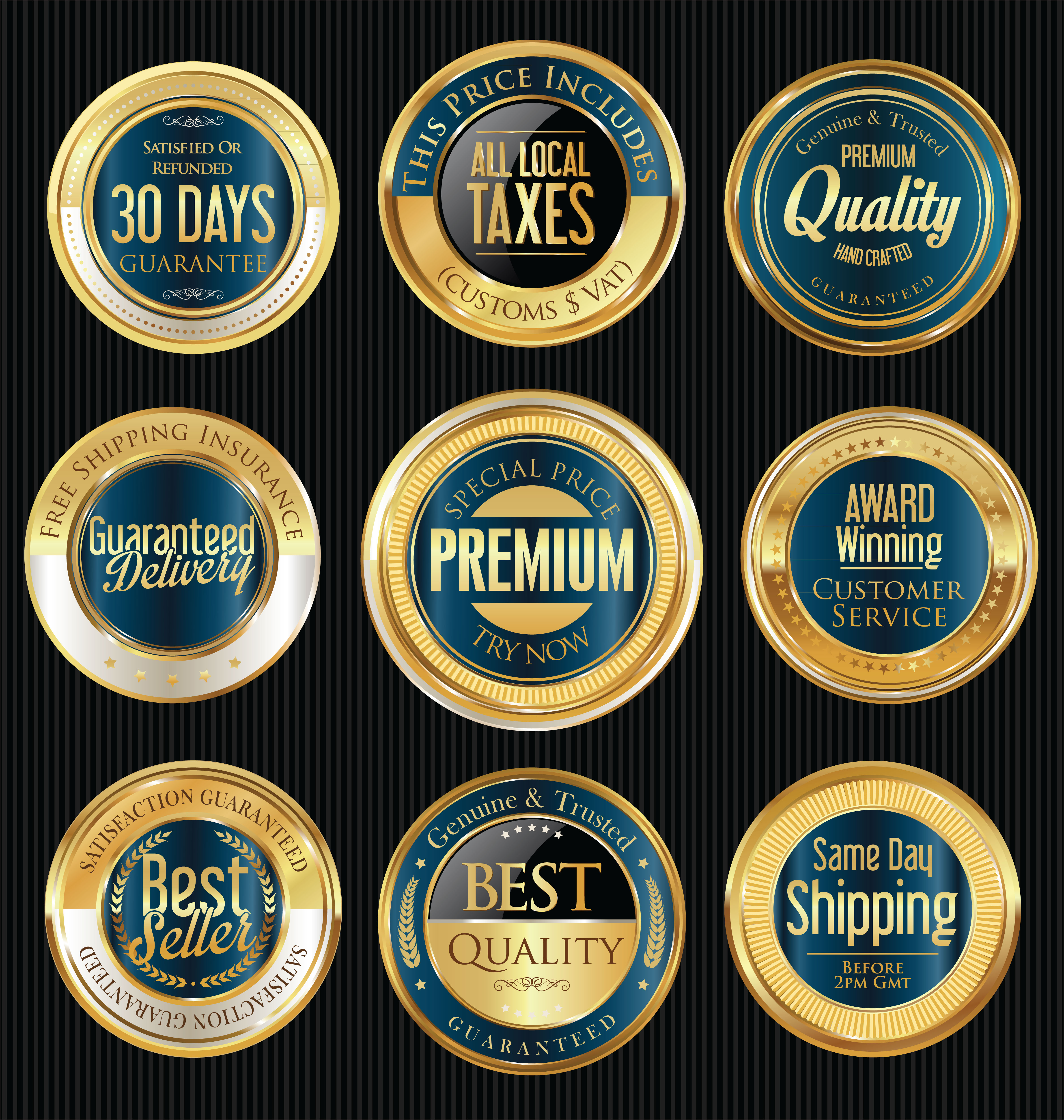 Download Golden sale labels retro vintage design collection - Download Free Vectors, Clipart Graphics ...