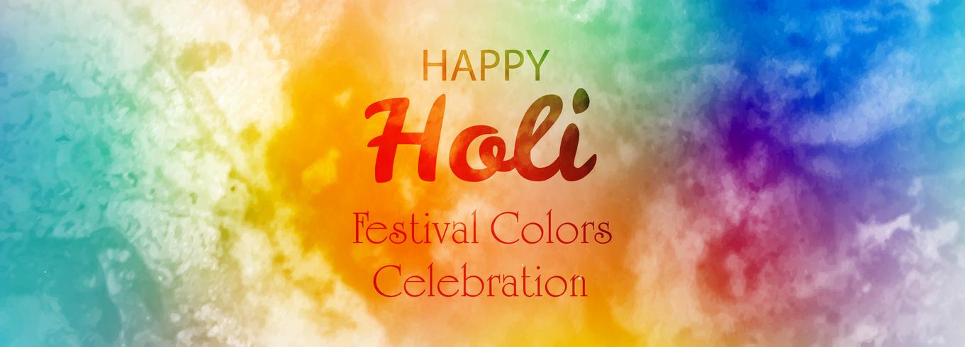 Happy holi festival colorful banner background vector