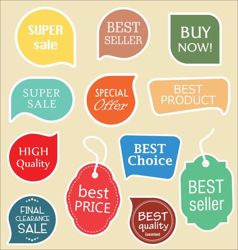 Modern badges stickers and labels collection vector