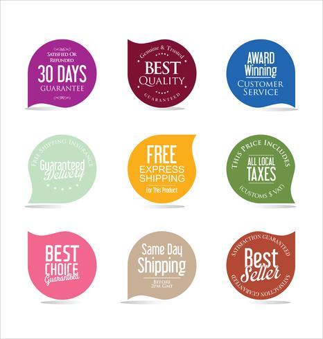 Modern badges stickers and labels collection vector