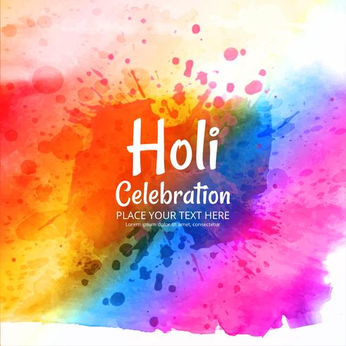 Feliz Holi Indian festival de primavera de colores de fondo vector