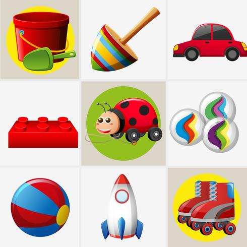 Different designs of toys vector