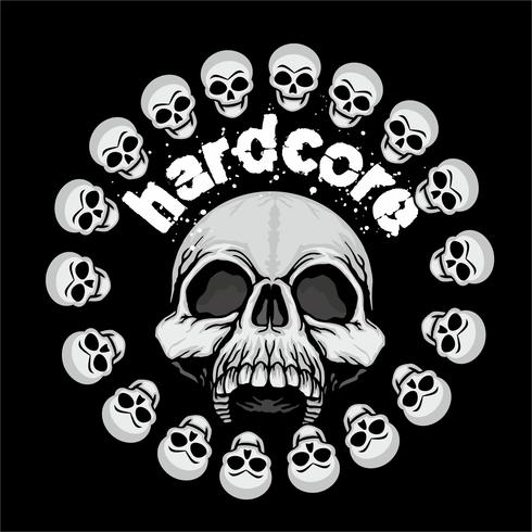 emblema agresivo con calavera vector