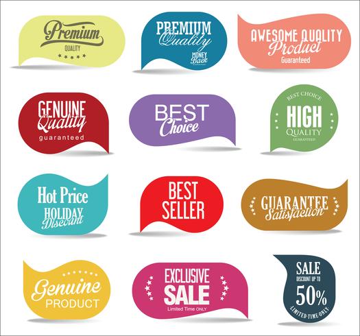 Modern badges stickers and labels collection vector