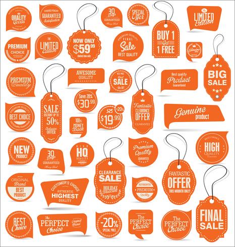 Modern badges stickers and labels collection vector