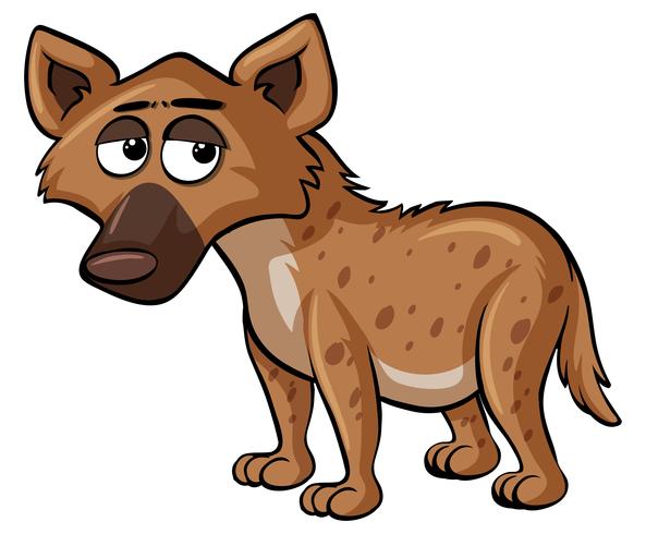 Sad hyena on white background vector