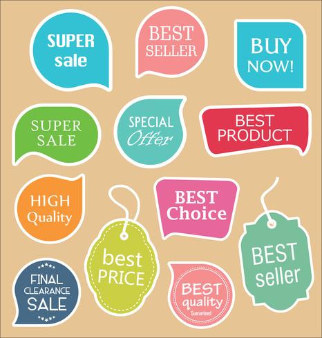 Modern badges stickers and labels collection vector