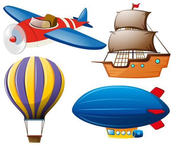 Four types of transportations vector