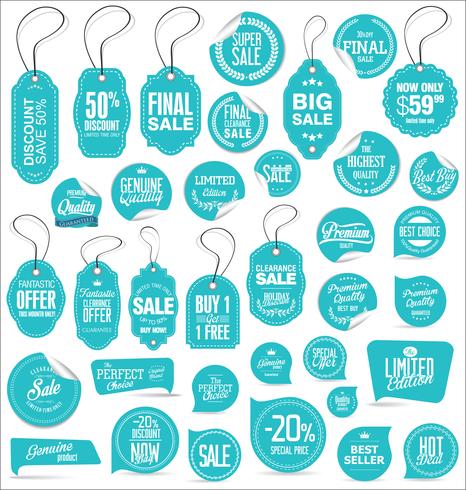 Modern badges stickers and labels collection vector