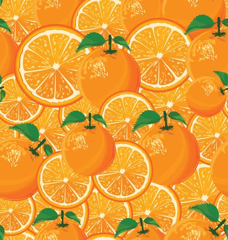 A seamless background of oranges vector