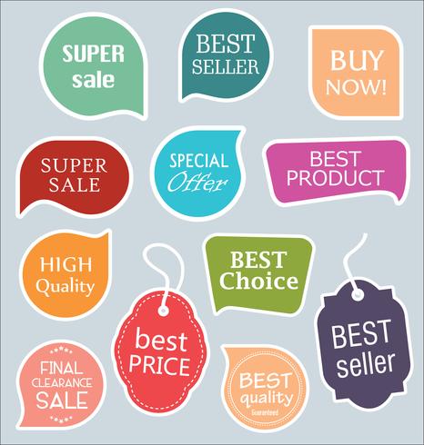 Modern badges stickers and labels collection vector