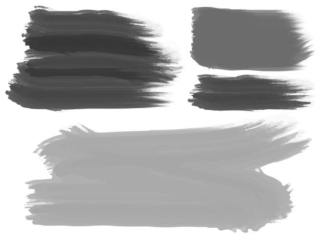 Three brush strokes in black and gray vector