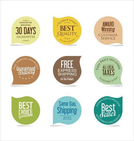 Modern badges stickers and labels collection vector