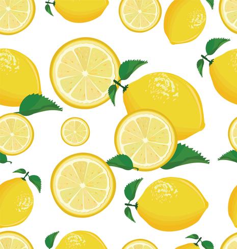 Seamless background with lemon vector