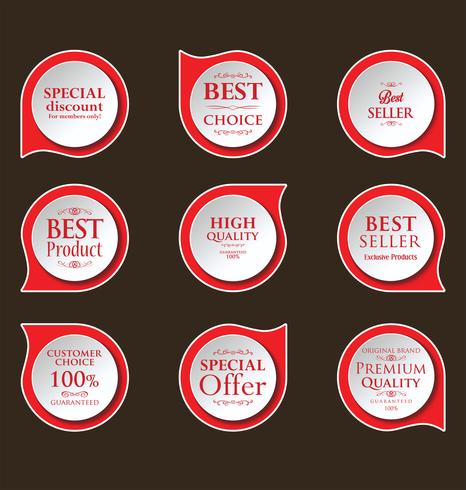 Modern badges stickers and labels collection vector