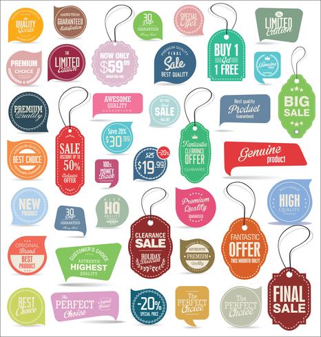 Modern badges stickers and labels collection vector