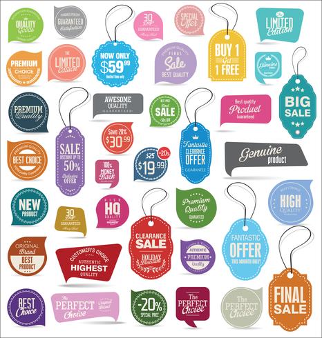 Modern badges stickers and labels collection vector