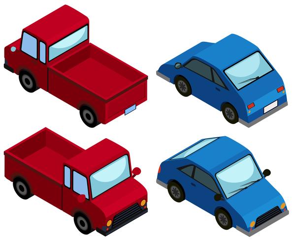 Diseño 3D para camiones y coches. vector