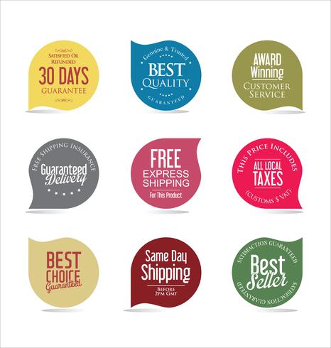 Modern badges stickers and labels collection vector