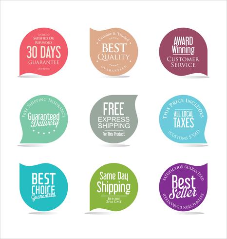 Modern badges stickers and labels collection vector