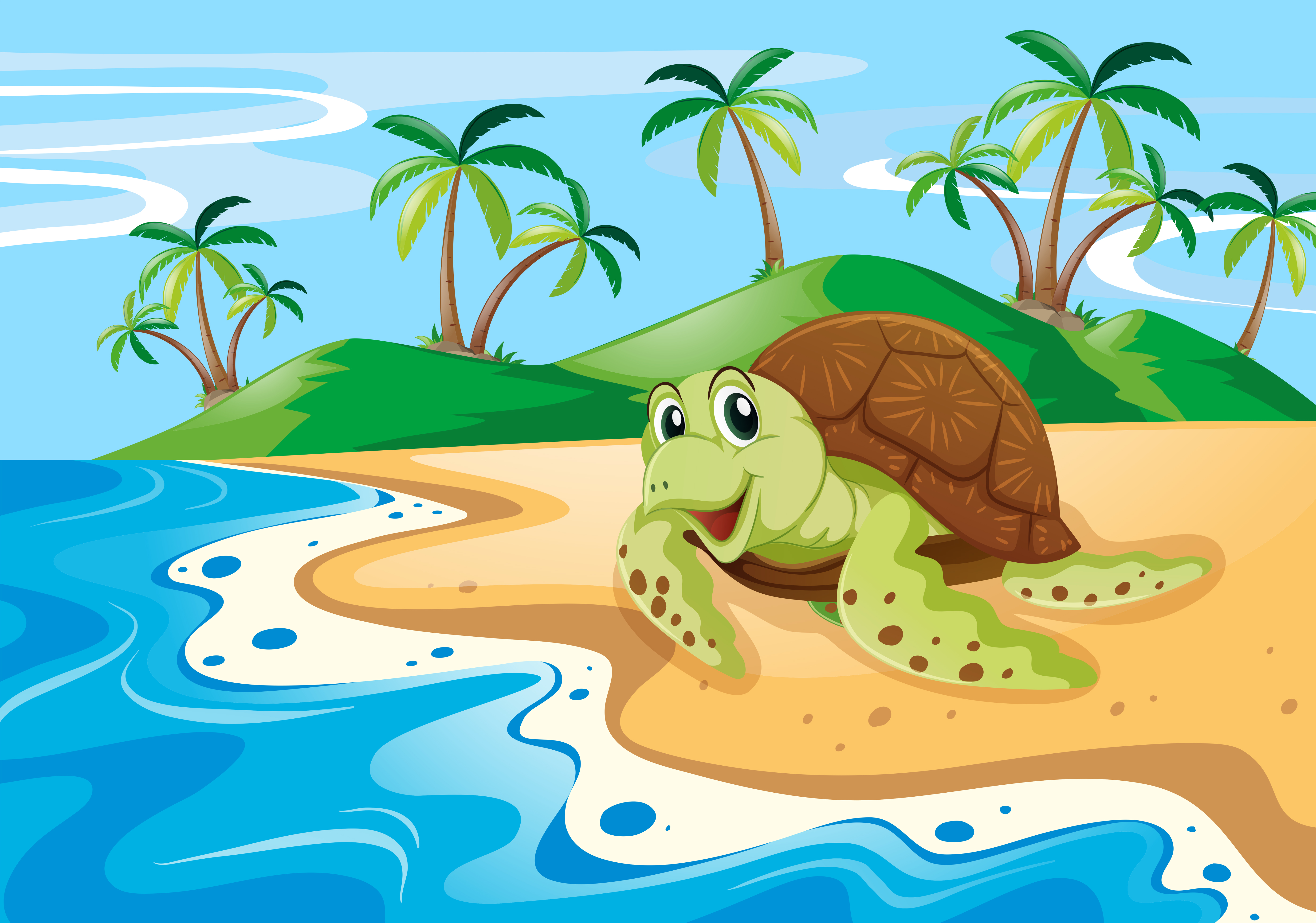 Download Sea turtle on the beach - Download Free Vectors, Clipart ...