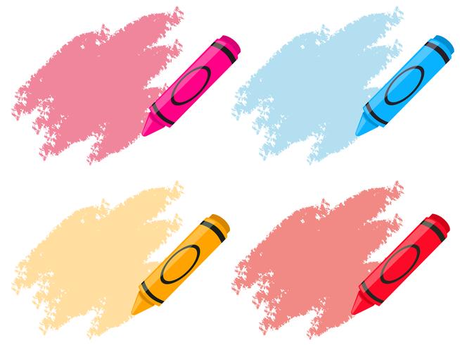 Crayones en cuatro colores. vector