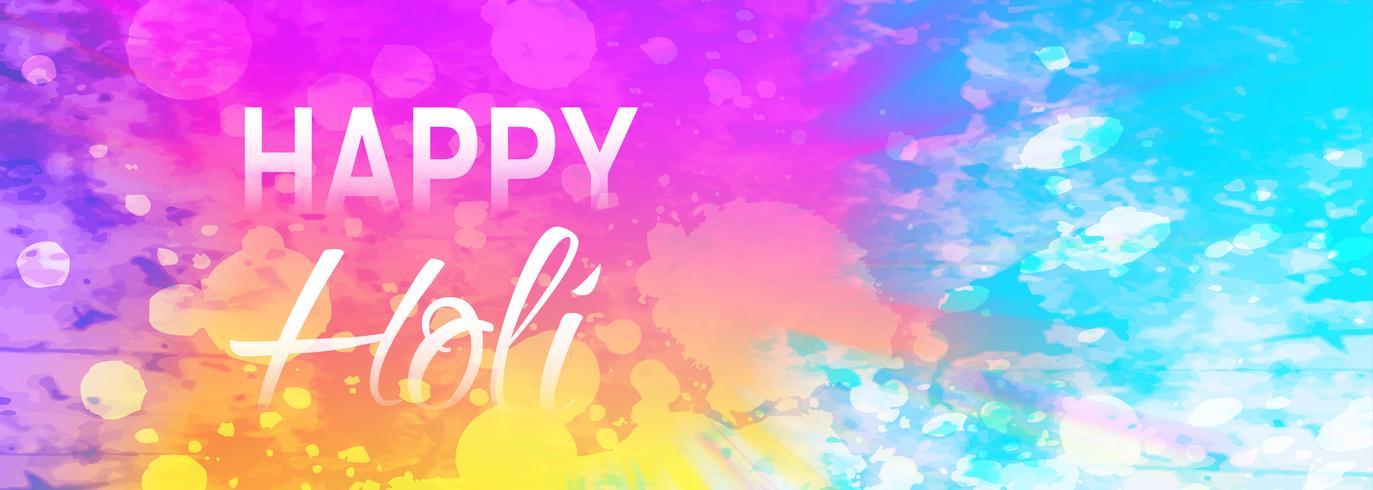 Happy holi festival colorful banner background vector