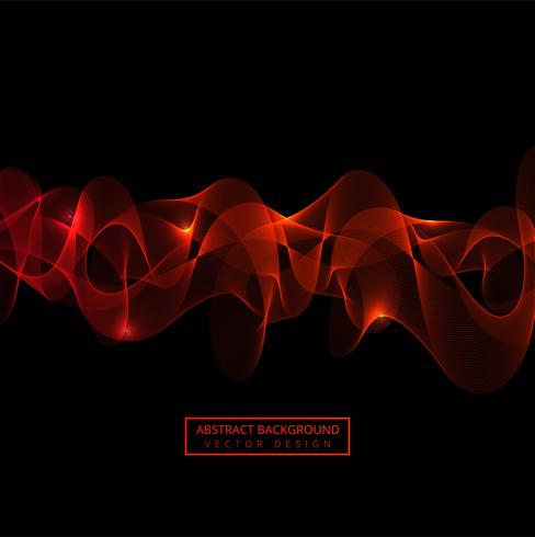 Abstract red flowing wave background vector