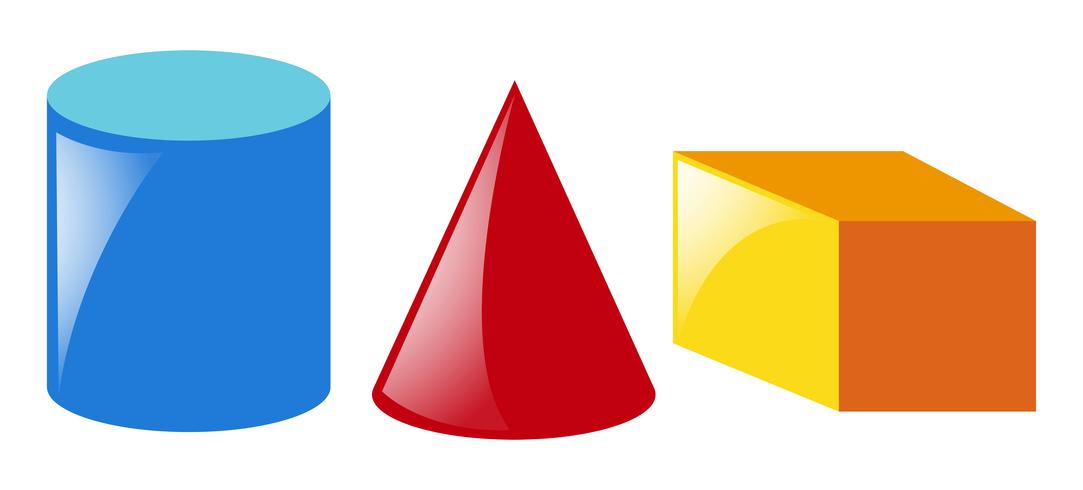 Geometric shapes in three colors vector