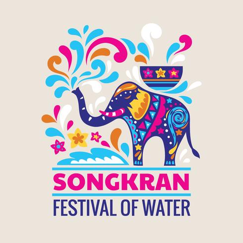 Happy Songkran Day Thailand festival vector