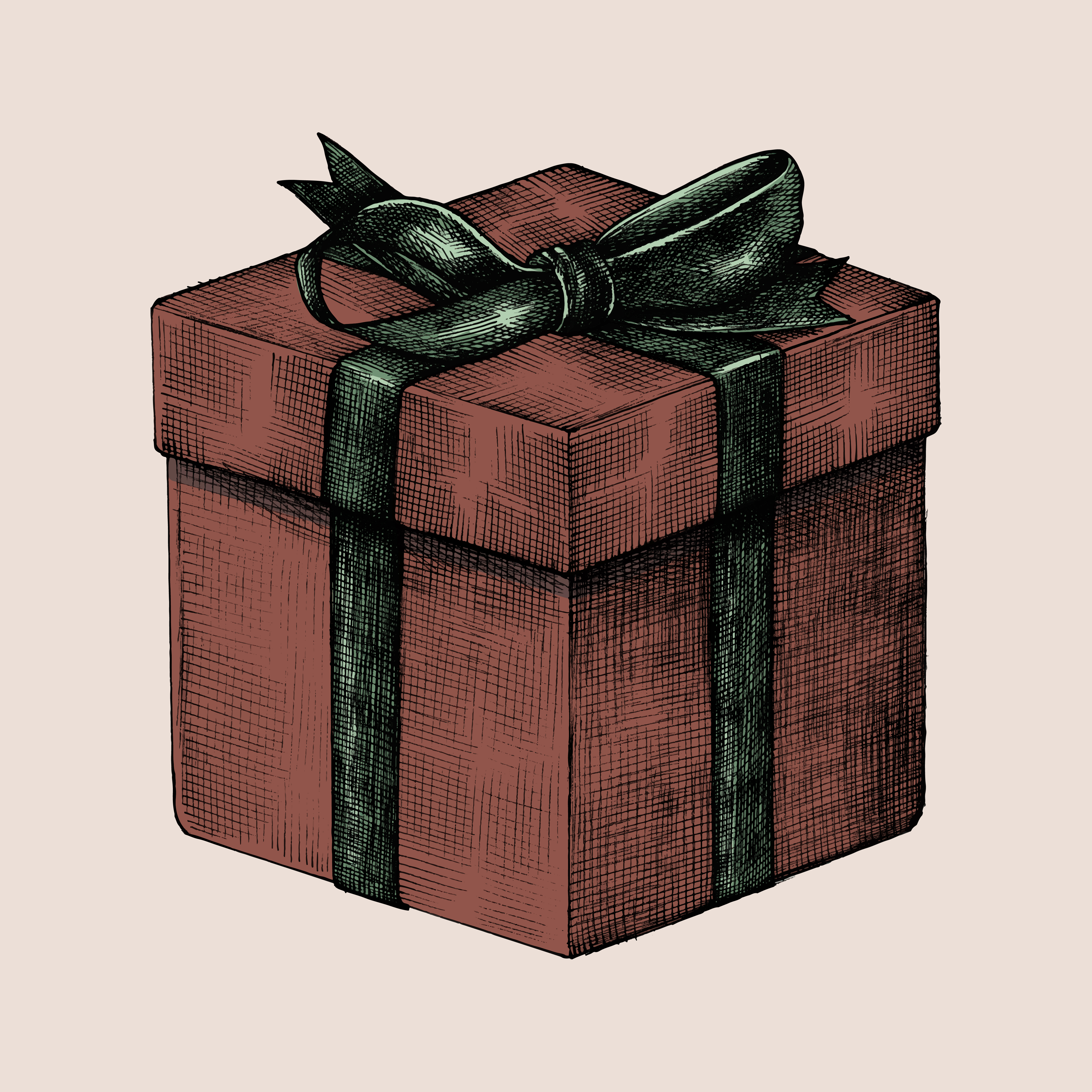 Sketch of a wrapped gift box - Download Free Vectors, Clipart Graphics