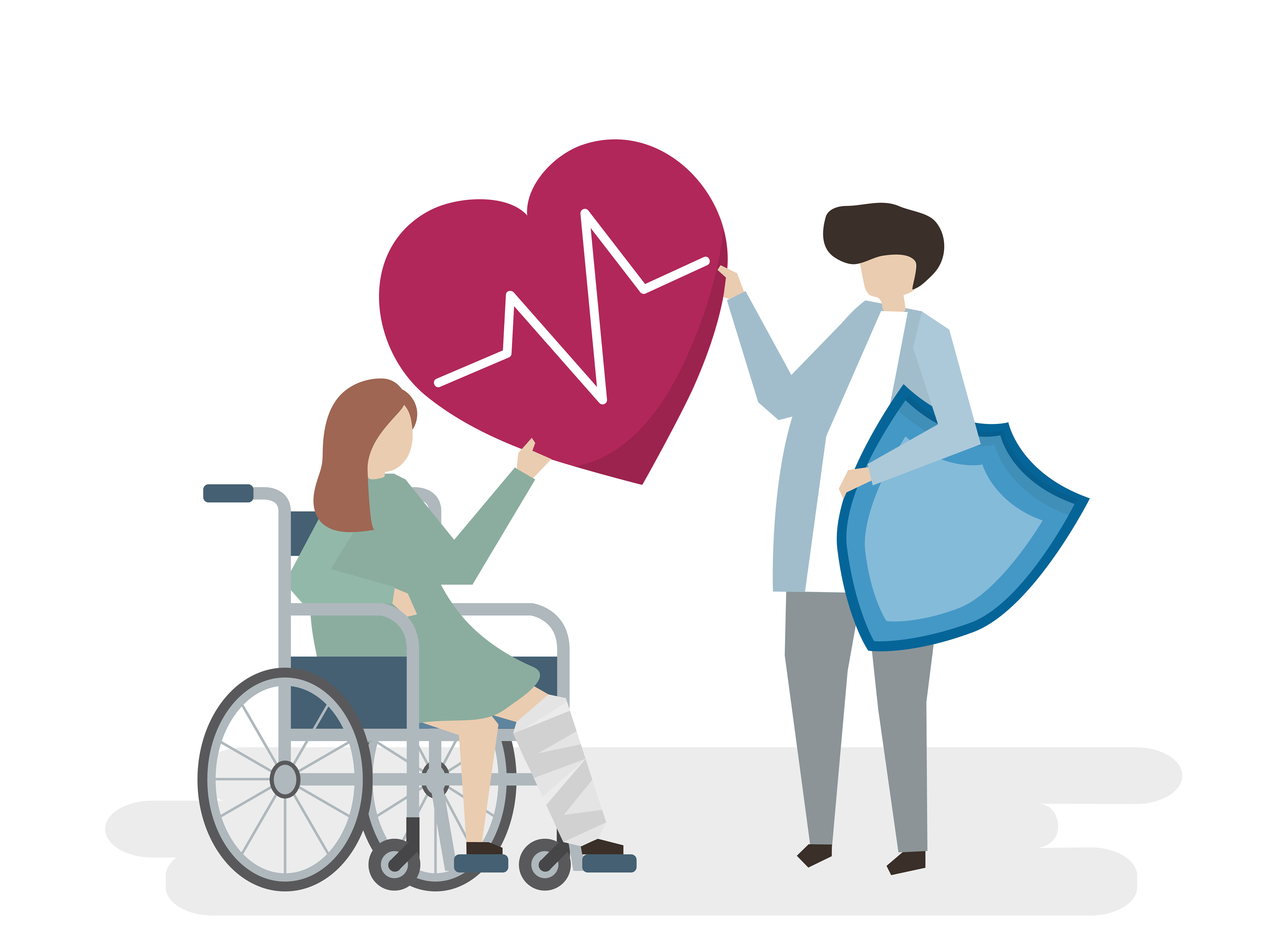 Illustration of people with medical care service - Download Free