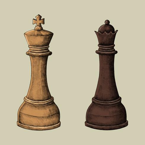 Hand Drawn Chess King And Queen Illustration Download Free