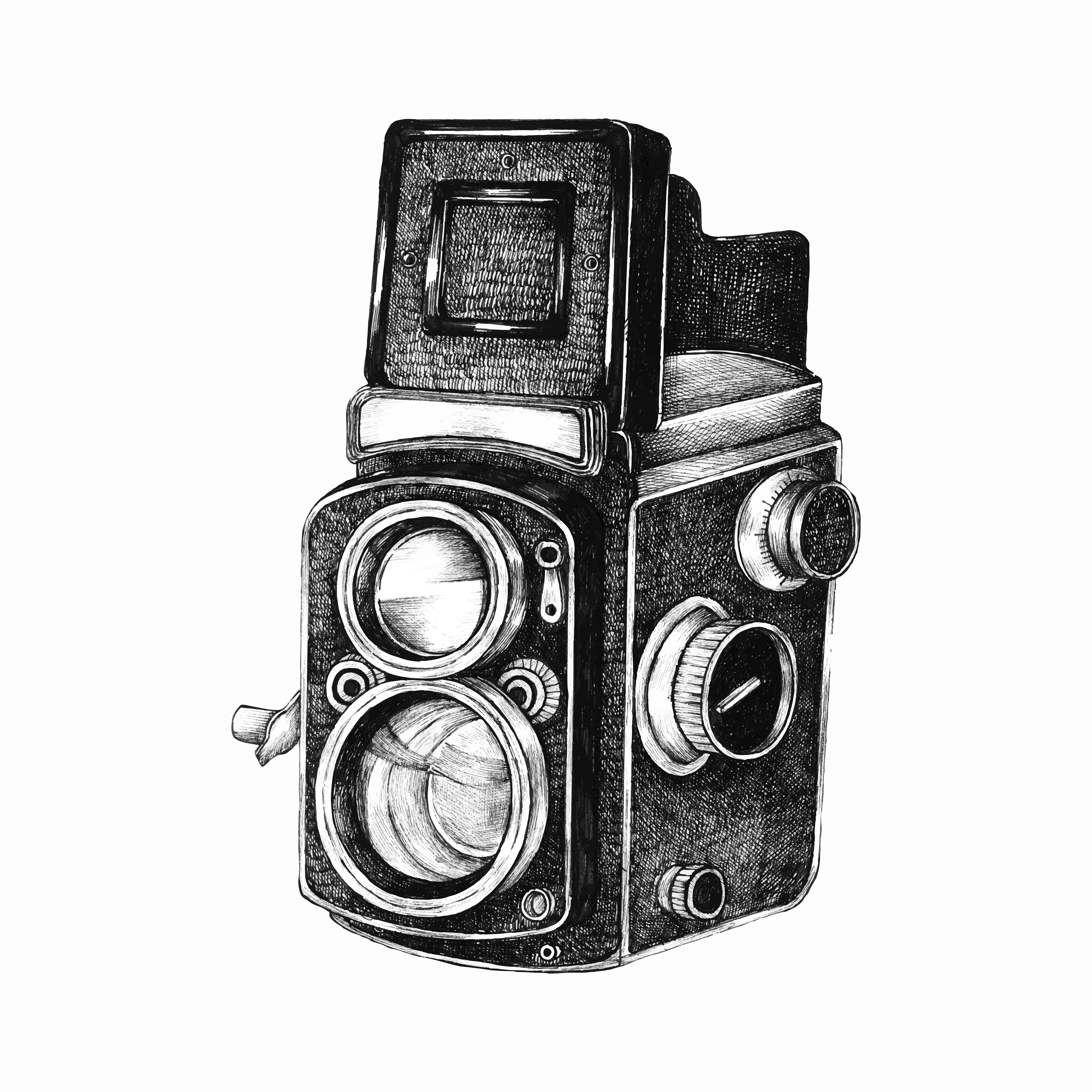 Hand drawn retro film camera - Download Free Vectors, Clipart Graphics