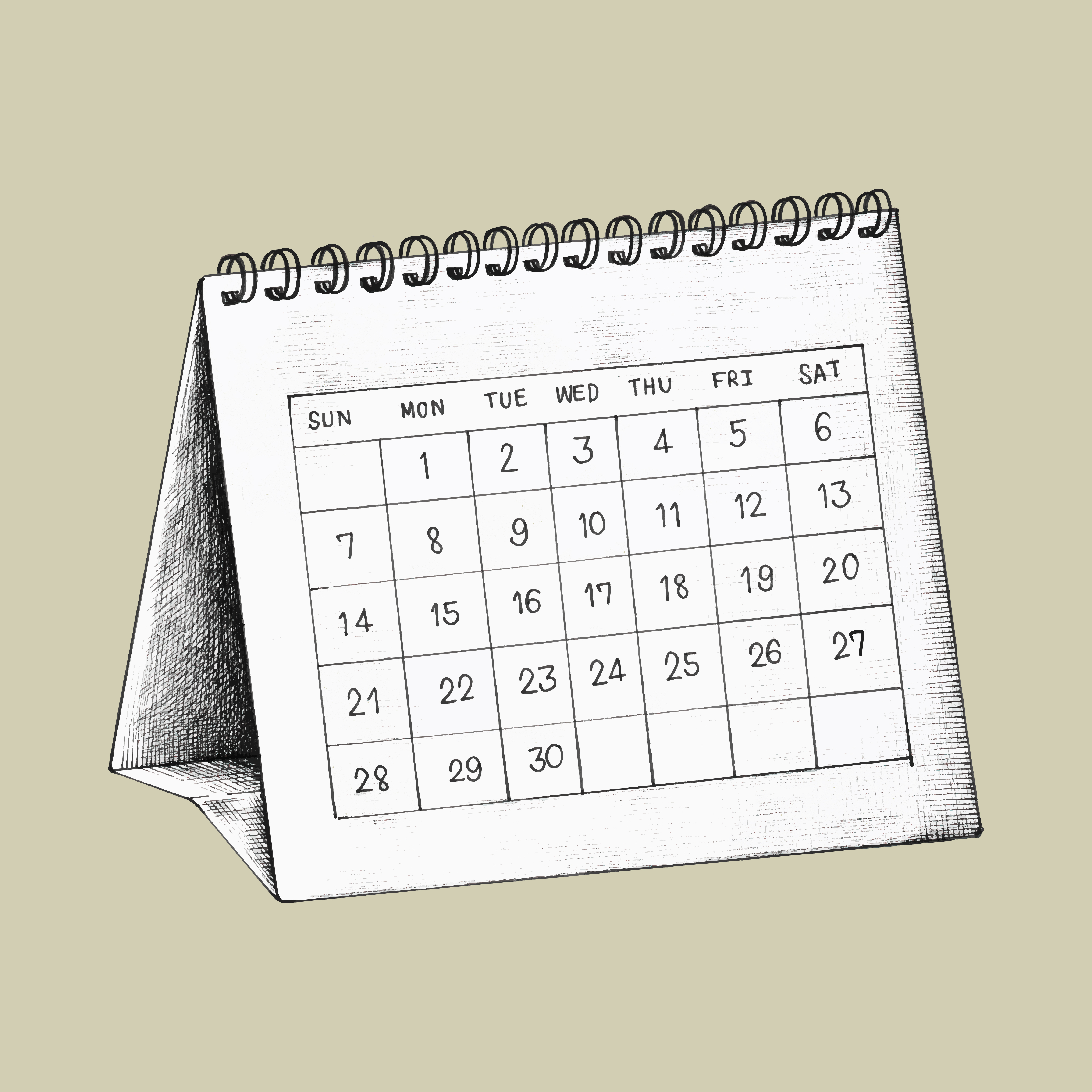 Simple Doodle Of A Calendar Stock Vector Illustration