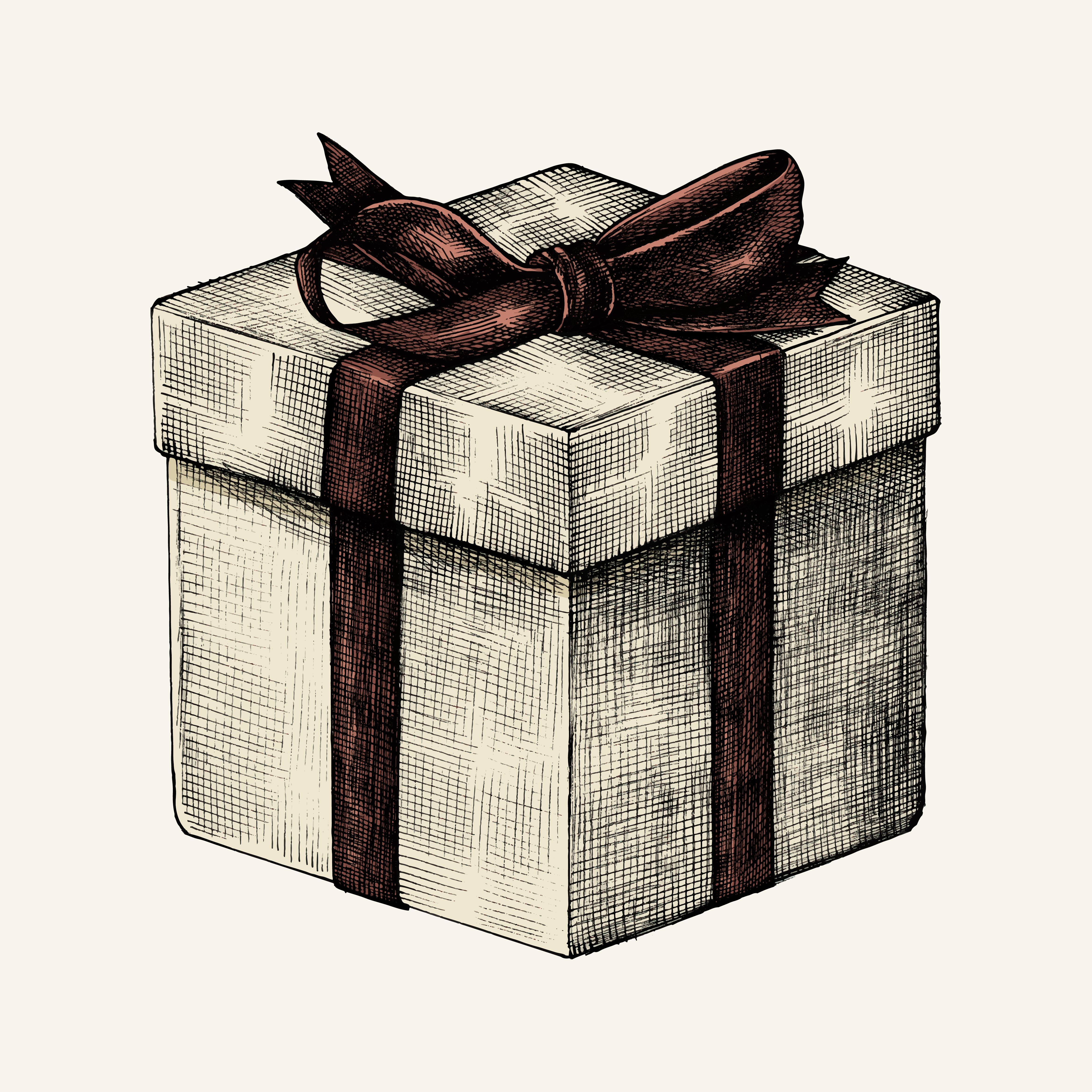 Sketch of a wrapped gift box - Download Free Vectors, Clipart Graphics