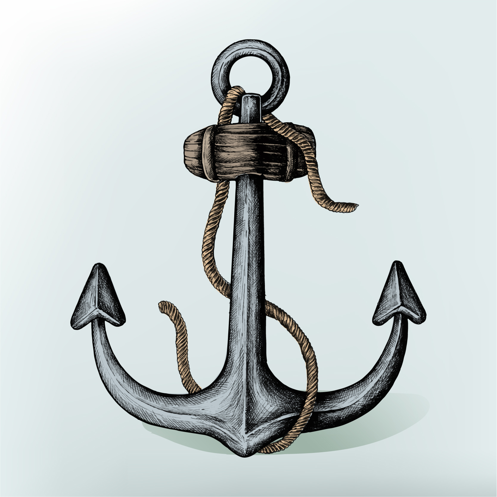 Hand drawn metal shank anchor Download Free Vectors, Clipart Graphics